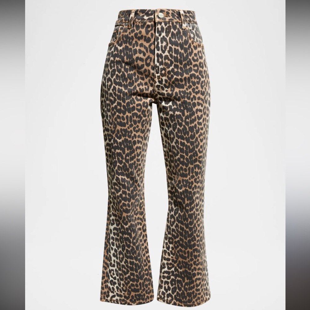 Nwt KDF Flare Leopard Print Denim Stretch Pockets 16